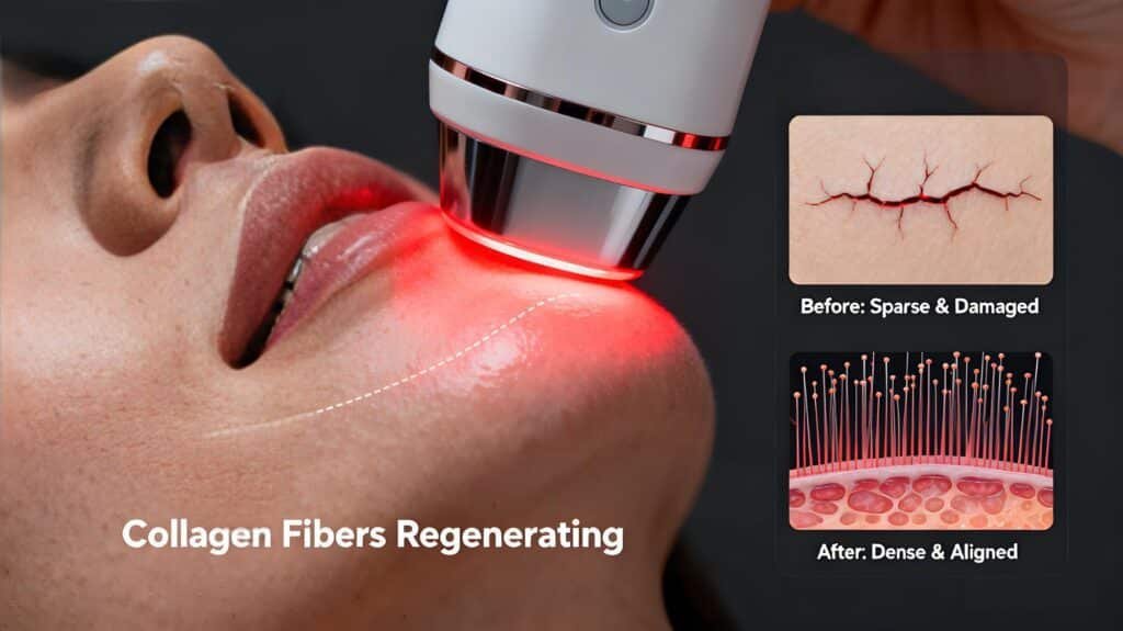 Red light therapy activates collagen